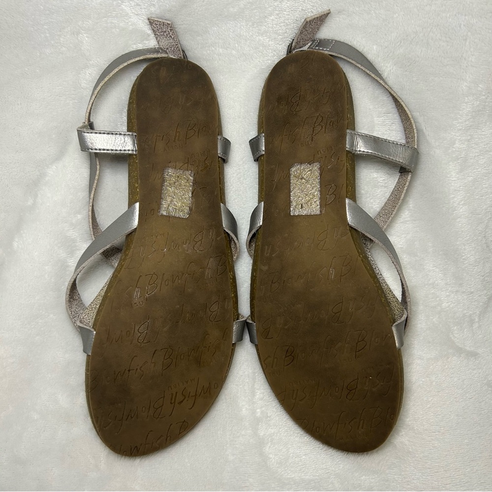 Blowfish Malibu Granola Fisherman Sandals 8 Silver - Picture 2 of 3